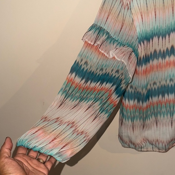 INC multicolor Boho peasant blouse - Picture 3 of 9